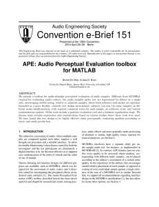 APE: Audio Perceptual Evaluation Toolbox for MATLAB