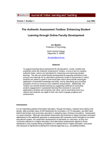 The Authentic Assessment Toolbox - Journal of Online Learning and