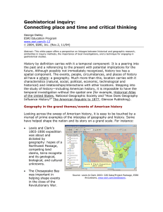 Geohistorical Inquiry: Connecting place and time and critical