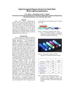 Hybrid Inorganic/Organic Devices for Solid State White Lighting