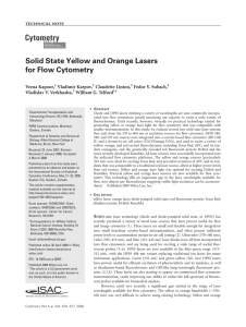 Solid state yellow and orange lasers for flow