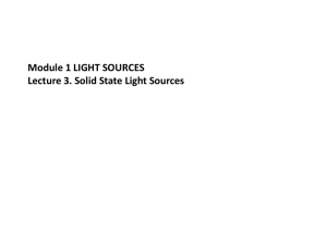 Module 1 LIGHT SOURCES Lecture 3. Solid State Light Sources