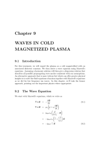 Chapter 9 WAVES IN COLD MAGNETIZED PLASMA