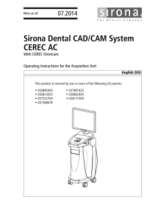 Operating Instructions - Sirona