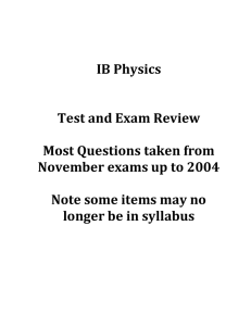 IB Physics Review
