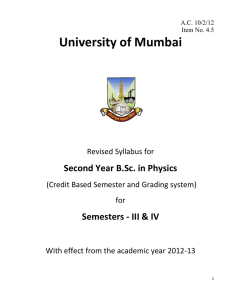 4.5 Physics Semesters - University of Mumbai