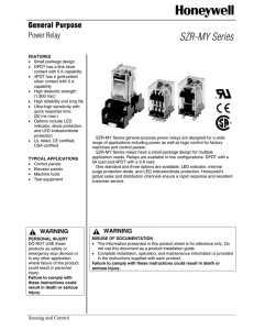 SZR-MY Series Power Relay - Honeywell Sensing and Control