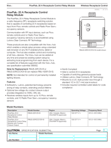 PowPak 20 A Receptacle Control Relay Module Spec