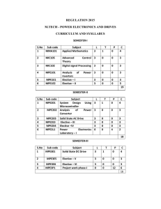 REGULATION 2015 M.TECH - POWER ELECTRONICS AND