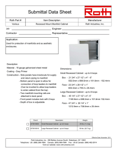 Recessed Mount Manifold Cabinet Submittal Form