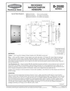 Technical Data Sheet - Bobrick Toilet Accessories