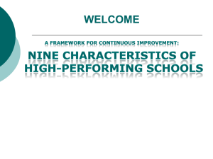 Nine Characteristics of High-Performing Schools Second