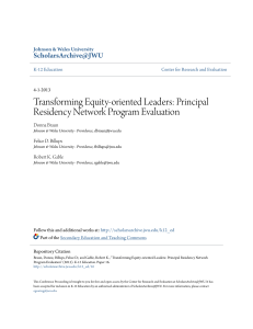 Transforming Equity-oriented Leaders: Principal Residency Network