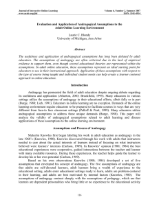 Evaluation and Application of Andragogical Assumptions to the