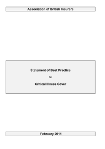 Statement of Best Practice for Critical Illness 2011