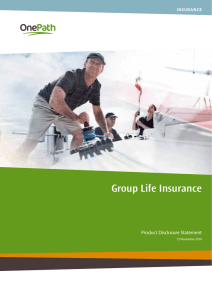 Product Disclosure Statement - Group Life Insurance