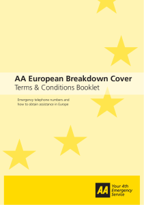 AA European Breakdown Cover Terms and Conditions