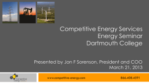 Competitive Energy Services Energy Seminar Dartmouth College