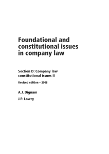 Foundational and constitutional issues in company law