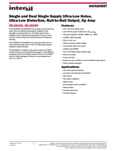 ISL28190, ISL28290 Datasheet