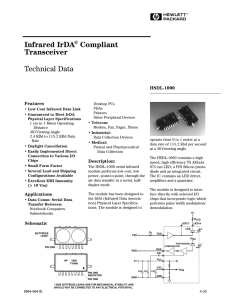 Infrared IrDA ® Compliant Transceiver
