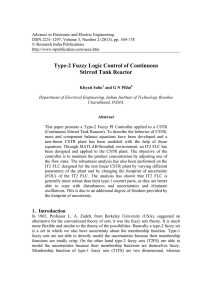 Type-2 Fuzzy Logic Control of Continuous Stirred Tank Reactor