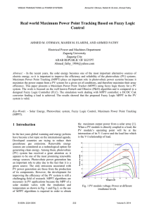 Real world Maximum Power Point Tracking Based on