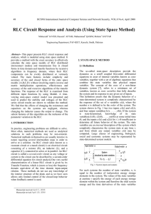 RLC Circuit Response and Analysis (Using State Space Method)