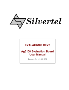 EVALAG6100 REV2 Ag6100 Evaluation Board User Manual