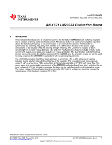 AN-1791 LM20333 Evaluation Board (Rev. B)