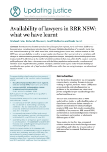 Availability of lawyers in RRR NSW: what we have learnt PDF