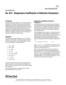 No. 831: Temperature Coefficients of Dielectric