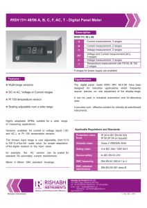 SEENIRA-48x96mm Ac, Dc Voltage ,Current ,Temperature Meters