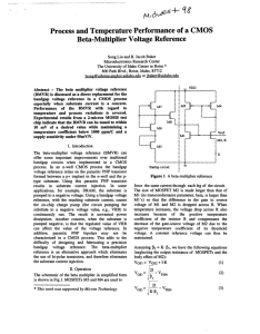 Process and temperature performance of a CMOS beta