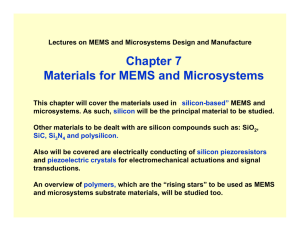 Chapter 7 Materials for MEMS and Microsystems
