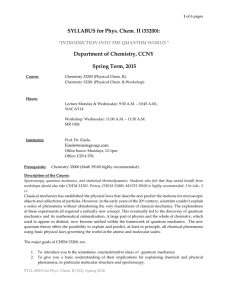 Chemistry 33200 (Physical Chem. II)