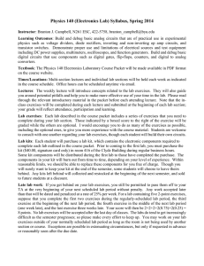 (Electronics Lab) Syllabus, Spring 2014