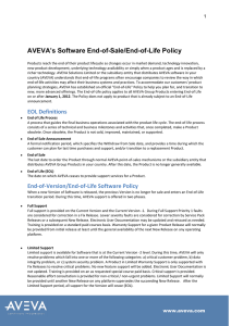 AVEVA`s Software End-of-Sale/End-of