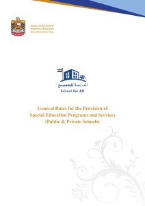 General Rules for the Provision of Special Education Programs and