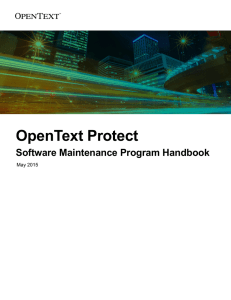 OpenText Protect Software Maintenance Program Handbook