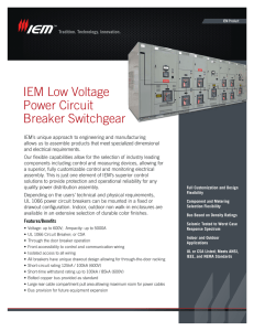 IEM Low Voltage Power Circuit Breaker Switchgear