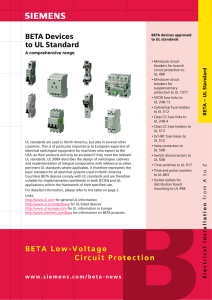 BETA Low-Voltage Circuit Protection BETA Devices to UL