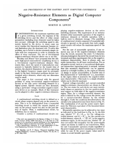 Negative-Resistance Elements as Digital Computer Components*