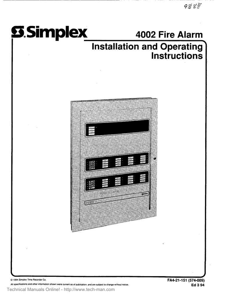 Simplex 4006 Wiring Manual