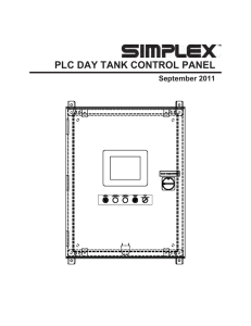 Simplex Day Tank Digital Control Sample Operator`s Manual