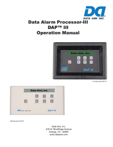 Data Alarm Processor-III DAP™ III Operation Manual