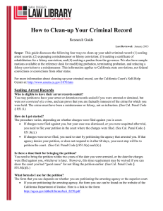 How to Clean-up Your Criminal Record