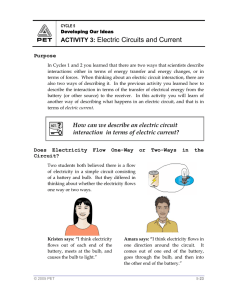 ACTIVITY 3: Electric Circuits and Current