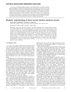 Students` understanding of direct current resistive electrical circuits