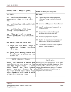 Draft – 11-09-2010 Page 1 Bengali Version Unit 6: Electricity and
